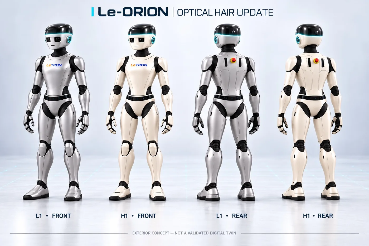 Bốn góc nhìn trước và sau của Le-ORION L1 bạc và H1 trắng ngà